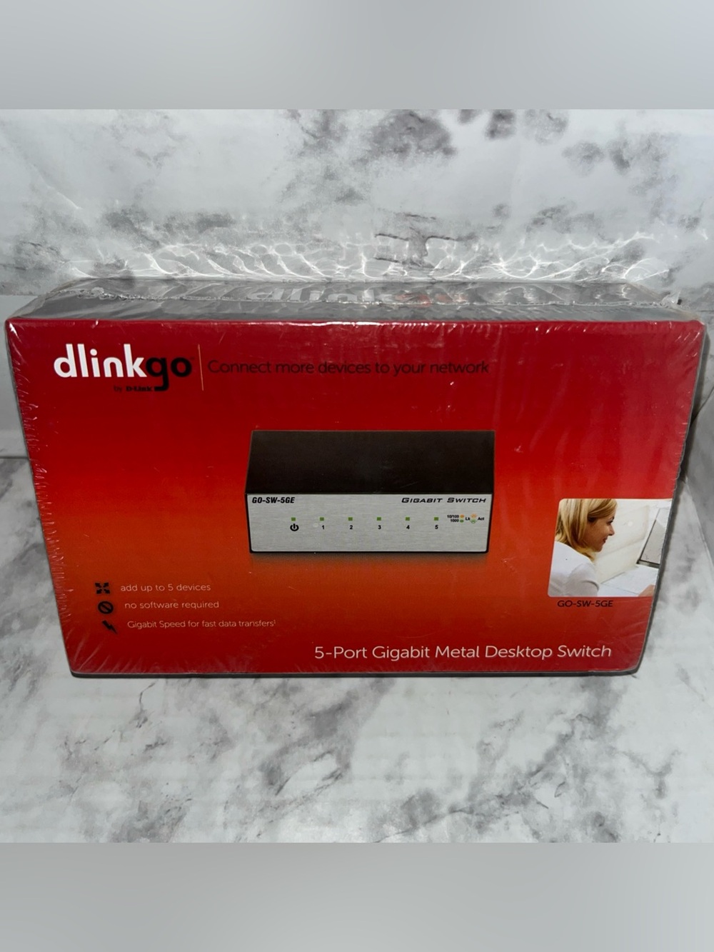 Dlinkgo GO-SW-5GE Dlink 5-Port GigaBit Metal Desktop Switch Plugnplay New Sealed